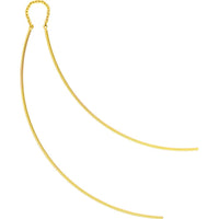 Olas d'Oro - 14K Yellow Gold Curved Wire Threader Earrings Sleek and Elegant Design