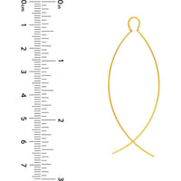 Olas d'Oro - 14K Yellow Gold Curved Wire Threader Earrings Sleek and Elegant Design