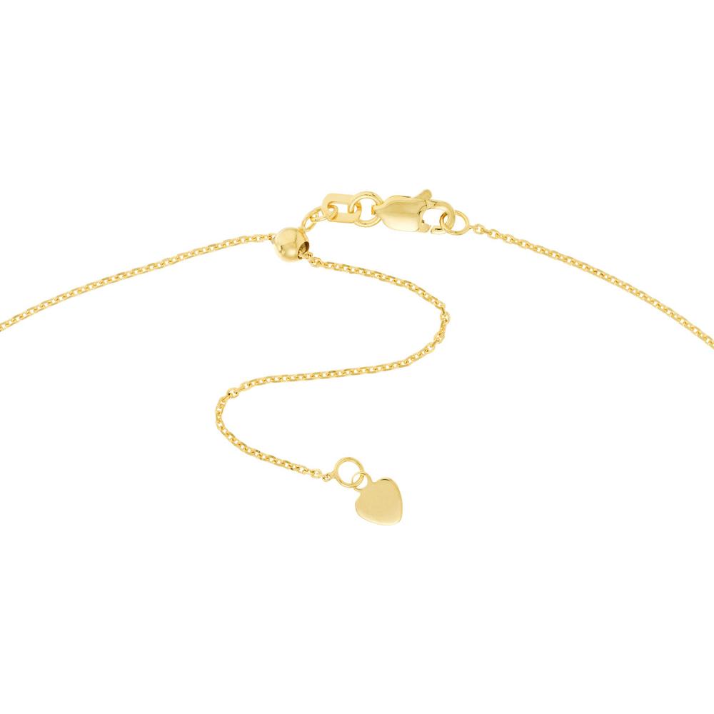 Olas d'Oro - 14K Yellow Gold CZ Bezel Station and Drop Adjustable Choker Necklace
