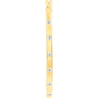 Olas d'Oro - 14K Yellow Gold CZ Oval Hoop Earrings - Elegant Design with Cubic Zirconia