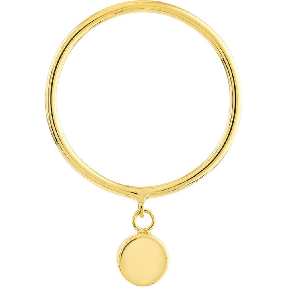 Olas d'Oro - 14K Yellow Gold Dangle Disc Wire Ring - Size 7