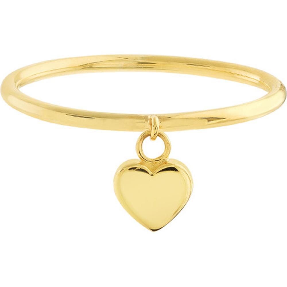 Olas d'Oro - 14K Yellow Gold Dangle Heart Wire Ring - Size 7