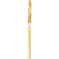 Olas d'Oro - 14K Yellow Gold Dangle Staple Bar Earrings with Leverback Closure