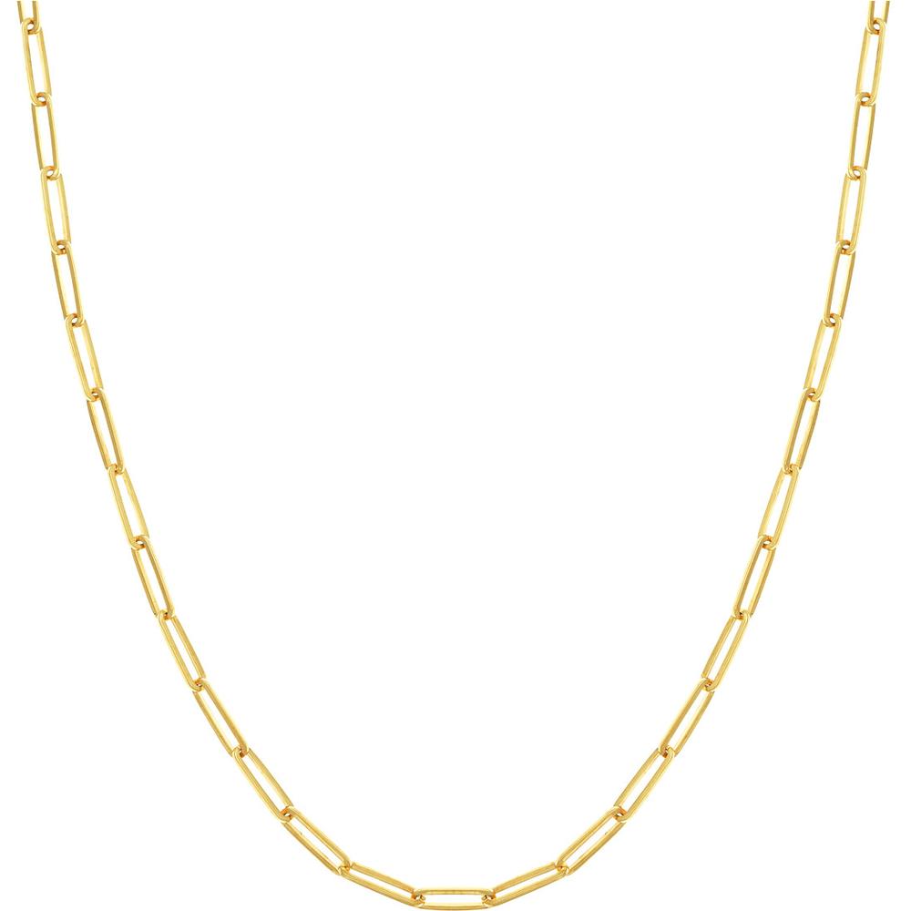 Olas d'Oro - 14K Yellow Gold Designer Long Link Chain Necklace - 18 inches, 14.49 grams