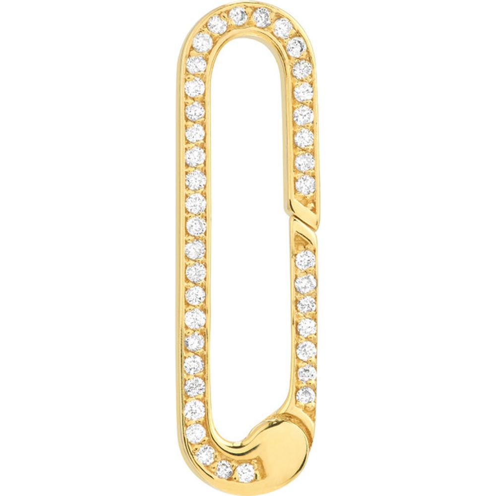 Olas d'Oro - 14K Yellow Gold Designer Push Lock Clasp with 0.20 Carat Diamonds