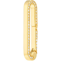 Olas d'Oro - 14K Yellow Gold Designer Push Lock Clasp with 0.20 Carat Diamonds