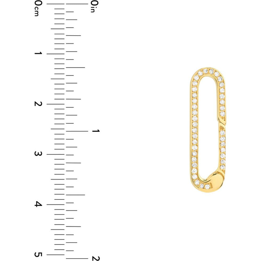 Olas d'Oro - 14K Yellow Gold Designer Push Lock Clasp with 0.20 Carat Diamonds
