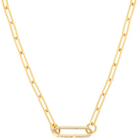 Olas d'Oro - 14K Yellow Gold Designer Push Lock Clasp with 0.20 Carat Diamonds