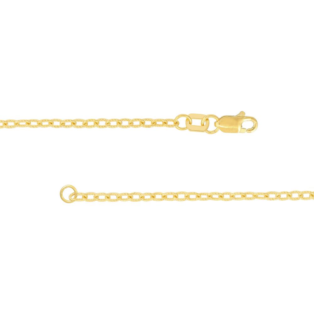 Olas d'Oro - 14K Yellow Gold Designer Rolo Chain Necklace - 16" 2.96 Grams