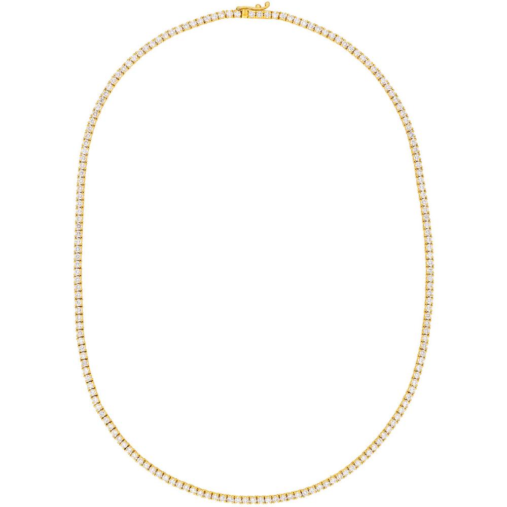 Olas d'Oro - 14K Yellow Gold Diamond 16" Tennis Necklace with 5-1/3 Total Carat Weight of 2mm Diamonds