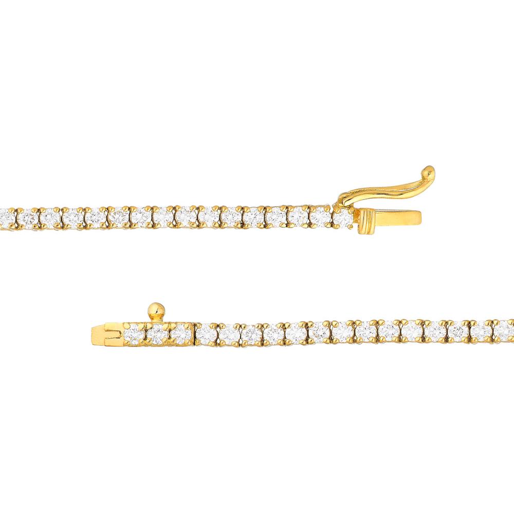 Olas d'Oro - 14K Yellow Gold Diamond 16" Tennis Necklace with 5-1/3 Total Carat Weight of 2mm Diamonds