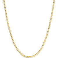 Olas d'Oro - 14K Yellow Gold Diamond 16" Tennis Necklace with Box Lock - 2.65 Carat Total Diamond Weight