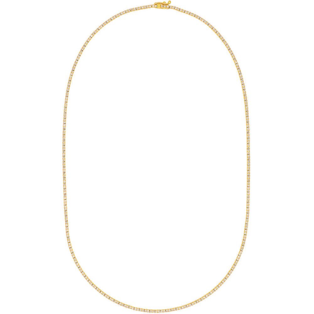 Olas d'Oro - 14K Yellow Gold Diamond 16" Tennis Necklace with Box Lock - 2.65 Carat Total Diamond Weight