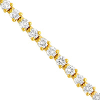 Olas d'Oro - 14K Yellow Gold Diamond 3-Prong Tennis Bracelet with 1-5/8 Total Carat Weight of Diamonds