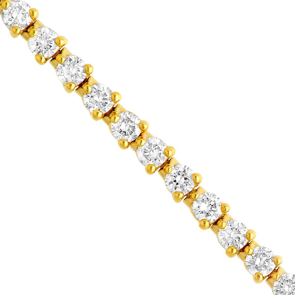 Olas d'Oro - 14K Yellow Gold Diamond 3-Prong Tennis Bracelet with 1-5/8 Total Carat Weight of Diamonds