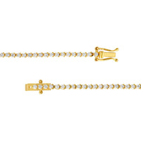 Olas d'Oro - 14K Yellow Gold Diamond 3-Prong Tennis Bracelet with 1-5/8 Total Carat Weight of Diamonds