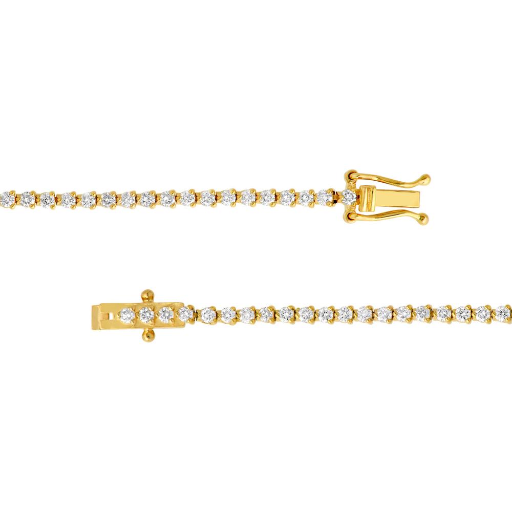 Olas d'Oro - 14K Yellow Gold Diamond 3-Prong Tennis Bracelet with 1-5/8 Total Carat Weight of Diamonds