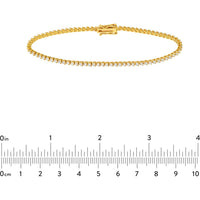 Olas d'Oro - 14K Yellow Gold Diamond 3-Prong Tennis Bracelet with 1-5/8 Total Carat Weight of Diamonds