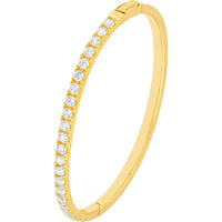 Olas d'Oro - 14K Yellow Gold Diamond Bangle Bracelet with Box Lock Closure - 2-5/8 Carat Total Diamond Weight