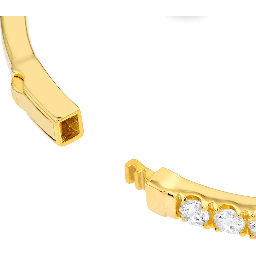 Olas d'Oro - 14K Yellow Gold Diamond Bangle Bracelet with Box Lock Closure - 2-5/8 Carat Total Diamond Weight