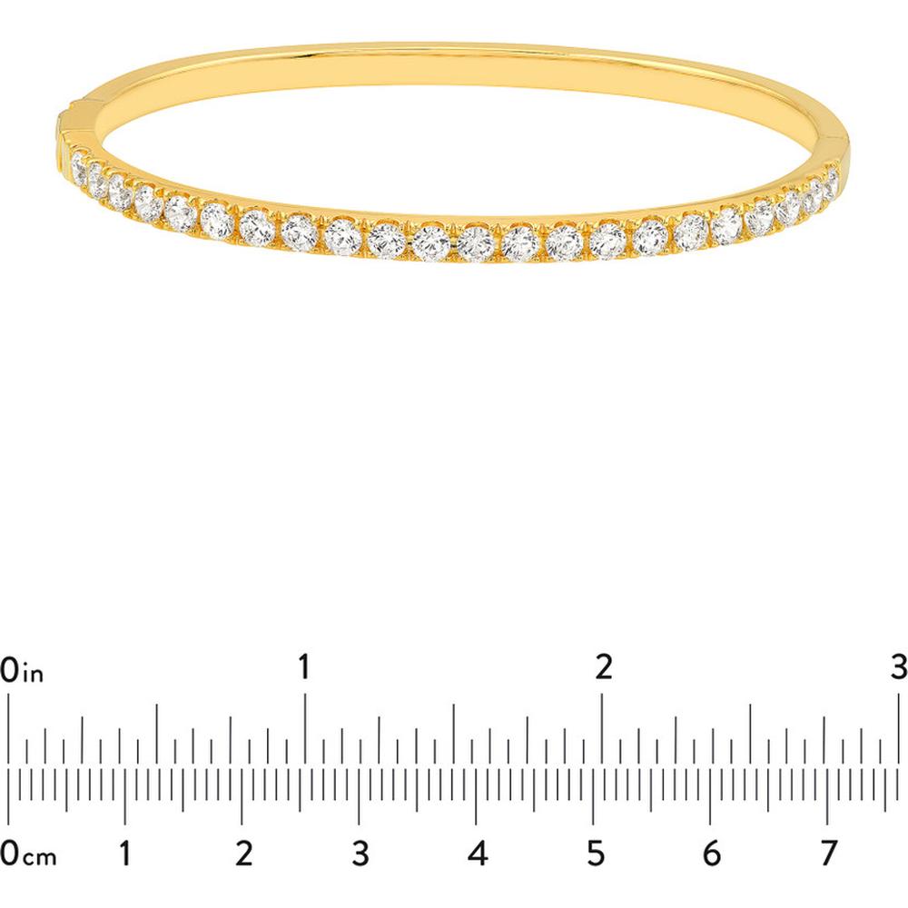 Olas d'Oro - 14K Yellow Gold Diamond Bangle Bracelet with Box Lock Closure - 2-5/8 Carat Total Diamond Weight