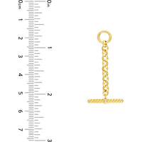 Olas d'Oro - 14K Yellow Gold Diamond Bar Pendant Charm on Rolo Chain - 0.01 Carat Total Diamond Weight