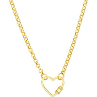 Olas d'Oro - 14K Yellow Gold Diamond Barrel Twist Heart Clasp - 0.11 Carat Total Diamond Weight