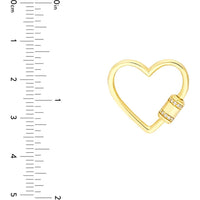Olas d'Oro - 14K Yellow Gold Diamond Barrel Twist Heart Clasp - 0.11 Carat Total Diamond Weight