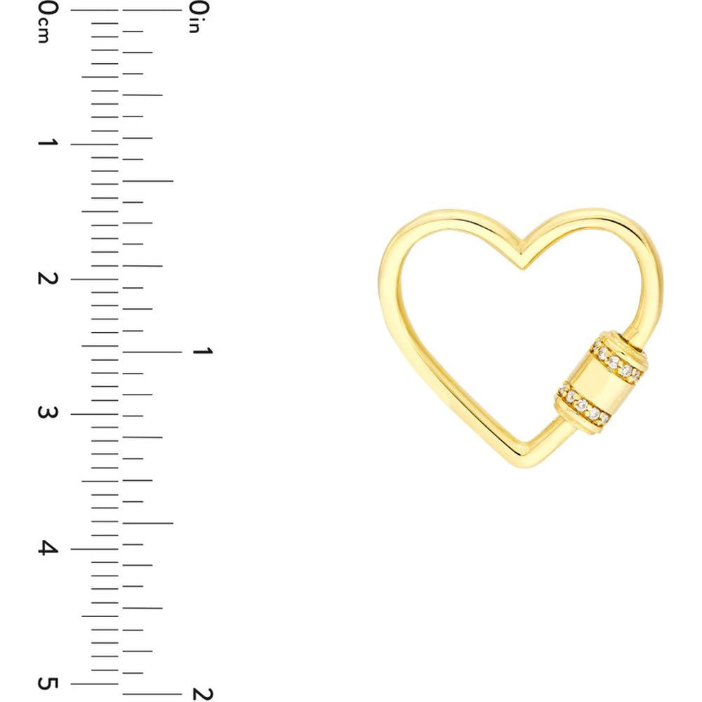 Olas d'Oro - 14K Yellow Gold Diamond Barrel Twist Heart Clasp - 0.11 Carat Total Diamond Weight