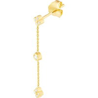 Olas d'Oro - 14K Yellow Gold Diamond Bezel and Cluster Dangle Earrings - 0.12 Carat Total Diamond Weight