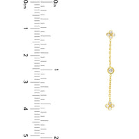 Olas d'Oro - 14K Yellow Gold Diamond Bezel and Cluster Dangle Earrings - 0.12 Carat Total Diamond Weight