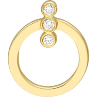 Olas d'Oro - 14K Yellow Gold Diamond Bezel Bar Door Knocker Earrings - 0.08 Carat Total Diamond Weight