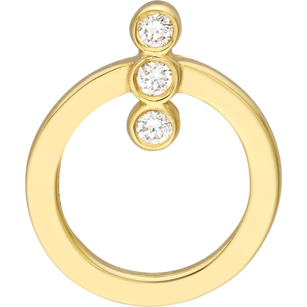 Olas d'Oro - 14K Yellow Gold Diamond Bezel Bar Door Knocker Earrings - 0.08 Carat Total Diamond Weight