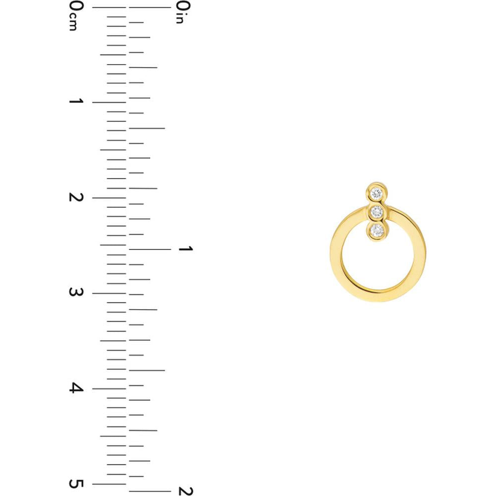 Olas d'Oro - 14K Yellow Gold Diamond Bezel Bar Door Knocker Earrings - 0.08 Carat Total Diamond Weight