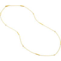 Olas d'Oro - 14K Yellow Gold Diamond Bezel Bar Station Necklace - 0.07 Carat Total Diamond Weight
