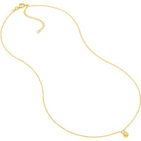 Olas d'Oro - 14K Yellow Gold Diamond Bezel Bead Necklace with 3pt Diamond - 0.03 Carat Total Diamond Weight