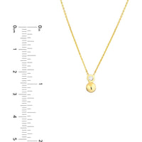 Olas d'Oro - 14K Yellow Gold Diamond Bezel Bead Necklace with 3pt Diamond - 0.03 Carat Total Diamond Weight