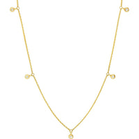 Olas d'Oro - 14K Yellow Gold Diamond Bezel Drops Necklace - 0.07 Carat Total Diamond Weight