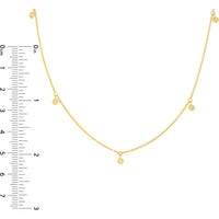Olas d'Oro - 14K Yellow Gold Diamond Bezel Drops Necklace - 0.07 Carat Total Diamond Weight