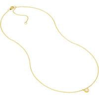 Olas d'Oro - 14K Yellow Gold Diamond Bezel Pendant Necklace - 0.25 Carat Total Diamond Weight