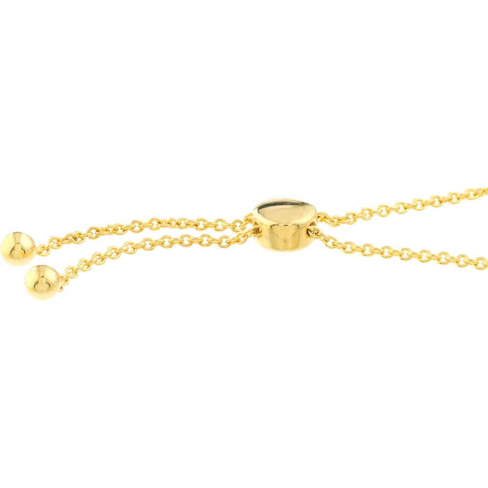 Olas d'Oro - 14K Yellow Gold Diamond Bezel Tennis Bolo Bracelet - 0.19 Carat Total Diamond Weight