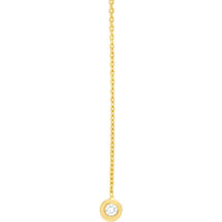 Olas d'Oro - 14K Yellow Gold Diamond Bezel Threader Earrings - 0.06 Carat Total Diamond Weight