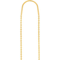 Olas d'Oro - 14K Yellow Gold Diamond Bezel Threader Earrings - 0.06 Carat Total Diamond Weight