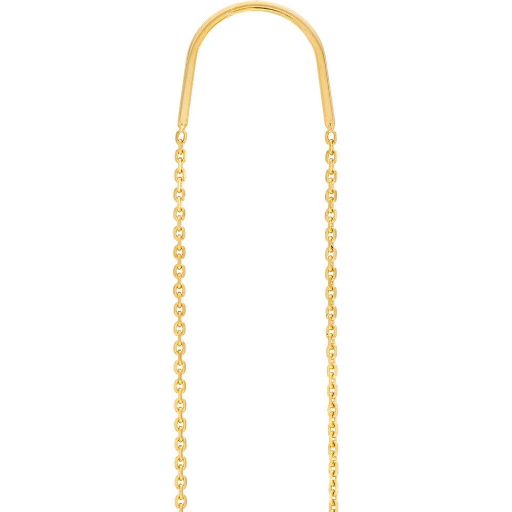 Olas d'Oro - 14K Yellow Gold Diamond Bezel Threader Earrings - 0.06 Carat Total Diamond Weight