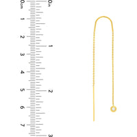 Olas d'Oro - 14K Yellow Gold Diamond Bezel Threader Earrings - 0.06 Carat Total Diamond Weight
