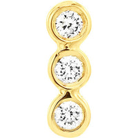 Olas d'Oro - 14K Yellow Gold Diamond Bezel Trio Stud Earrings - 0.08 Carat Total Diamond Weight