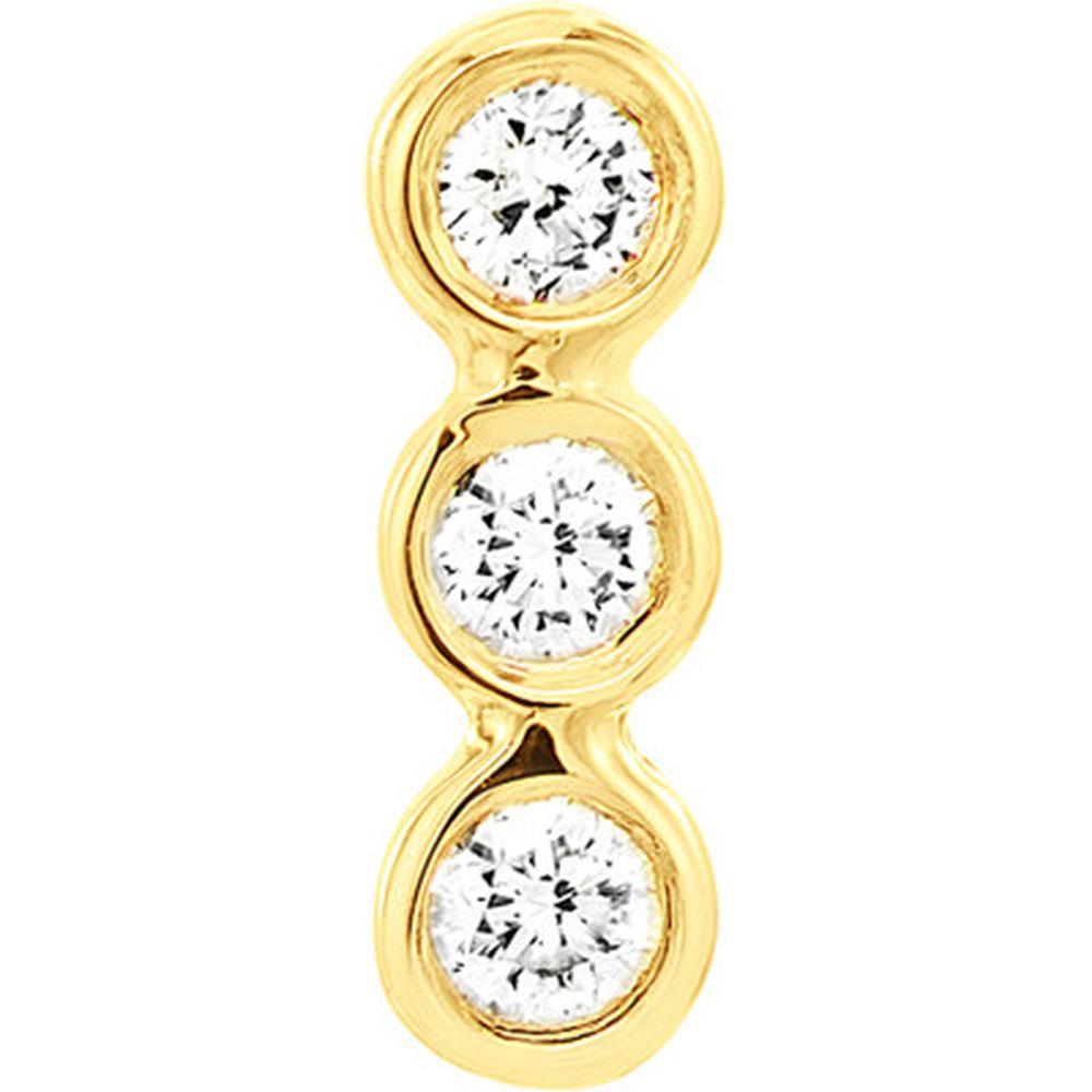Olas d'Oro - 14K Yellow Gold Diamond Bezel Trio Stud Earrings - 0.08 Carat Total Diamond Weight