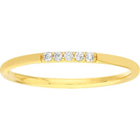 Olas d'Oro - 14K Yellow Gold Diamond Center Polished Band Ring - 0.05 Carat Diamond Weight