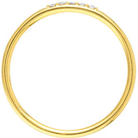 Olas d'Oro - 14K Yellow Gold Diamond Center Polished Band Ring - 0.05 Carat Diamond Weight