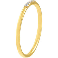 Olas d'Oro - 14K Yellow Gold Diamond Center Polished Band Ring - 0.05 Carat Total Diamond Weight